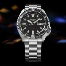 Load image into Gallery viewer, Seiko 5 Sports SKX Automatic Black Dial Silver Steel Strap Watch for Men - SRPL85K1