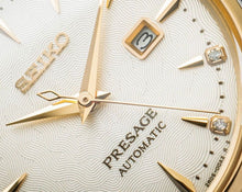 Load image into Gallery viewer, Seiko Presage Cocktail Time Automatic Diamonds White Dial Two Tone Steel Strap Watch for Women - SRE010J1