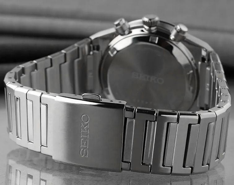 Seiko Conceptual Chronograph Ice Blue Dial Silver Steel Strap Watch for Men - SSB459P1