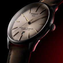 Load image into Gallery viewer, Tissot Chemin des Tourelles Automatic Powermatic 80 Ivory Dial Green Leather Strap Watch for Men - T139.407.16.261.00