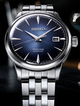 Load image into Gallery viewer, Seiko Presage Cocktail Time Automatic Blue Dial Silver Steel Strap Watch for Men - SRPB41J1