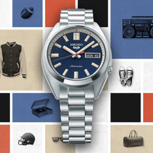 Load image into Gallery viewer, Seiko 5 Sports SNXS Automatic Blue Dial Silver Steel Strap Watch for Men - SRPK87K1