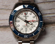 Load image into Gallery viewer, Seiko Prospex 1968 Heritage Diver's GMT 60th Anniversary White Dial Silver Steel Strap Watch for Men - SPB519J1