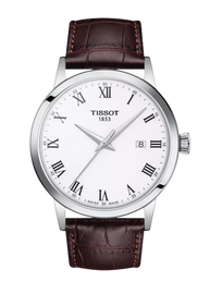 Tissot T Classic Dream Quartz White Dial Brown Leather Strap Watch for Men - T129.410.16.013.00