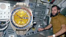 Load image into Gallery viewer, Seiko Prospex Solar Chronograph 1969 Re-interpretation Orange Dial Silver Steel Strap Watch for Men - SSC947