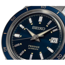 Load image into Gallery viewer, Seiko Presage Style60's Automatic Blue Dial Silver Steel Strap Watch for Men - SRPG05J1