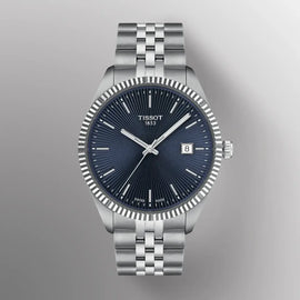 Tissot Ballade Quartz Blue Dial Silver Steel Strap Watch for Men - T156.410.11.041.00
