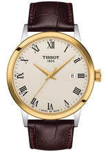 Load image into Gallery viewer, Tissot Classic Dream Ivory Dial Brown Leather Strap Watch for Men - T129.410.26.263.00