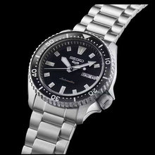 Load image into Gallery viewer, Seiko 5 Sports SKX Automatic Black Dial Silver Steel Strap Watch for Men - SRPL85K1