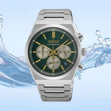 Load image into Gallery viewer, Seiko Sport Conceptual Chronograph Green Dial Silver Steel Strap Watch for Men - SSB461P1