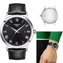 Load image into Gallery viewer, Tissot T Classic Dream Quartz Black Dial Black Leather Strap Watch for Men - T129.410.16.053.00
