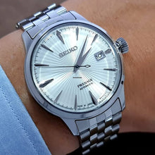 Load image into Gallery viewer, Seiko Presage Cocktail Time Automatic Ice Blue Dial Silver Steel Strap Watch for Men - SRPE19J1