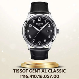 Tissot T-Sport Gent XL Black Dial Black Leather Strap Watch for Men - T116.410.16.057.00