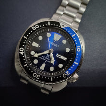 Load image into Gallery viewer, Seiko Prospex Deep Blue Batman Turtle Diver's Automatic Blue Dial Silver Steel Strap Watch for Men - SRPC25J1
