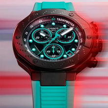 Load image into Gallery viewer, Tissot T Race Chronograph Black Dial Green Rubber Strap Watch for Men - T141.417.37.051.01