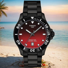 Load image into Gallery viewer, Tissot Seastar 1000 Red Dial Black Steel Strap Watch for Men - T120.410.33.421.00
