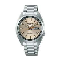 Load image into Gallery viewer, Seiko 5 Sports SNXS Series Automatic Beige Dial Silver Steel Strap Watch for Men - SRPK91K1
