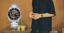Load image into Gallery viewer, Seiko 5 Sports SKX Street Stonewash Black Dial Silver Steel Strap Watch for Men - SRPL79K1