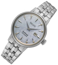 Load image into Gallery viewer, Seiko Presage Cocktail Time Automatic Skydiving Diamonds Blue Dial Silver Steel Strap Watch for Women - SRE007J1