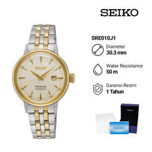 Load image into Gallery viewer, Seiko Presage Cocktail Time Automatic Diamonds White Dial Two Tone Steel Strap Watch for Women - SRE010J1
