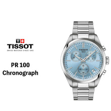 Load image into Gallery viewer, Tissot PR 100 Chronograph Light Blue Dial Silver Steel Strap Watch for Men - T150.417.11.351.00