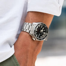 Load image into Gallery viewer, Seiko 5 Sports SKX Automatic Black Dial Silver Steel Strap Watch for Men - SRPL85K1