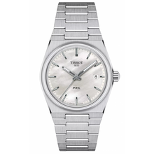Load image into Gallery viewer, Tissot PRX Quartz Mother of Pearl Dial Silver Steel Strap Watch for Women- T137.210.11.111.00
