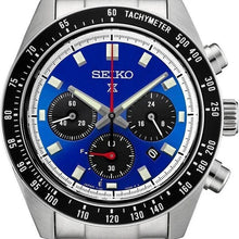Load image into Gallery viewer, Seiko Speedtimer Solar US Special Edition Blue Dial Silver Steel Strap Watch for Men - SSC931