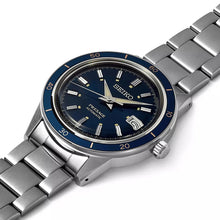 Load image into Gallery viewer, Seiko Presage Style60's Automatic Blue Dial Silver Steel Strap Watch for Men - SRPG05J1