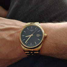 Load image into Gallery viewer, Tissot Ballade Quartz Black Dial Gold Steel Strap Watch for Men - T156.410.33.051.00