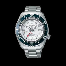 Load image into Gallery viewer, Seiko Prospex 1968 Heritage Diver's GMT 60th Anniversary White Dial Silver Steel Strap Watch for Men - SPB519J1