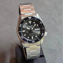 Load image into Gallery viewer, Seiko 5 Sports SKX Street Stonewash Black Dial Silver Steel Strap Watch for Men - SRPL79K1