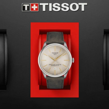 Load image into Gallery viewer, Tissot Chemin des Tourelles Automatic Powermatic 80 Ivory Dial Green Leather Strap Watch for Men - T139.407.16.261.00