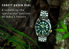 Load image into Gallery viewer, Seiko 5 Sports Forest Green Sunrise Limited Edition Green Dial Silver Steel Strap Watch for Men - SSK050K1