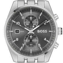 Load image into Gallery viewer, Hugo Boss Skytraveller Chronograph Grey Dial Silver Steel Strap Watch for Men - 1514151