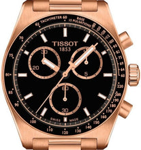 Load image into Gallery viewer, Tissot PRS 516 Chronograph Black Dial Rose Gold Steel Strap Watch for Men - T149.417.33.051.00