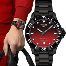 Load image into Gallery viewer, Tissot Seastar 1000 Red Dial Black Steel Strap Watch for Men - T120.410.33.421.00