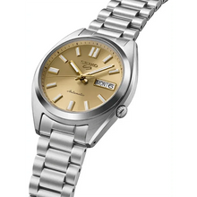 Load image into Gallery viewer, Seiko 5 Sports SNXS Automatic Gold Dial Silver Steel Strap Watch for Men - SRPL59K1