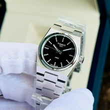 Load image into Gallery viewer, Tissot PRX Quartz Diamonds Black Dial Silver Steel Strap Watch for Women - T137.010.11.056.00