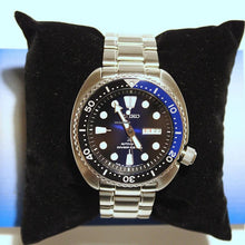Load image into Gallery viewer, Seiko Prospex Deep Blue Batman Turtle Diver's Automatic Blue Dial Silver Steel Strap Watch for Men - SRPC25J1
