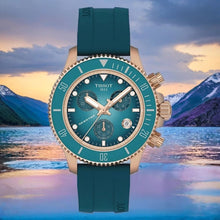Load image into Gallery viewer, Tissot Seastar 1000 Chronograph Turqouise Dial Turqouise Rubber Strap Watch for Women - T120.217.37.041.00