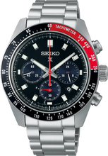 Load image into Gallery viewer, Seiko Prospex Speedtimer Solar Chronograph Black Dial Silver Steel Strap Watch for Men - SSC915
