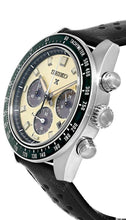Load image into Gallery viewer, Seiko Prospex Speedtimer Solar Chronograph Ivory Dial Black Leather Strap Watch for Men - SSC943