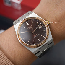 Load image into Gallery viewer, Tissot PRX Powermatic 80 18K Gold Brown Dial Silver Steel Strap Watch for Men - T931.407.41.291.00