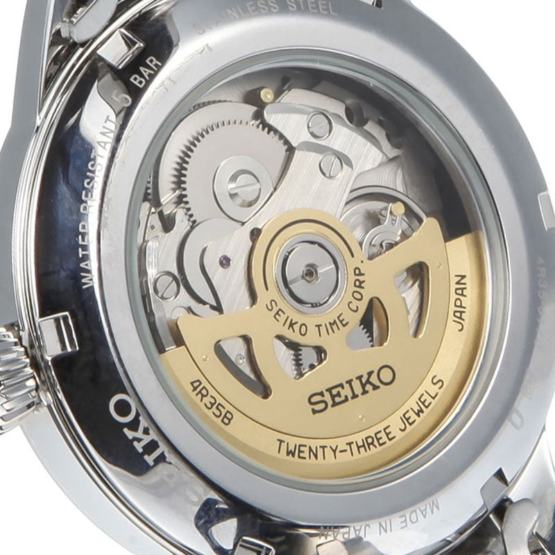 Seiko Presage Cocktail Time Automatic Black Dial Silver Steel Strap Watch for Men - SRPE17J1