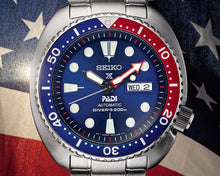 Load image into Gallery viewer, Seiko Prospex PADI Special Edition Automatic Blue Dial Silver Steel Strap Watch for Men - SRPE99