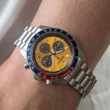Load image into Gallery viewer, Seiko Prospex Solar Chronograph 1969 Re-interpretation Orange Dial Silver Steel Strap Watch for Men - SSC947