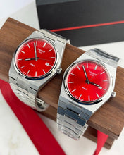Load image into Gallery viewer, Tissot PRX Quartz Red Dial Silver Steel Strap Watch for Men - T137.410.11.421.00