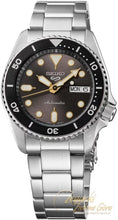 Load image into Gallery viewer, Seiko 5 Sports SKX Street Stonewash Black Dial Silver Steel Strap Watch for Men - SRPL79K1