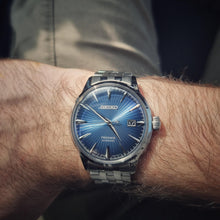 Load image into Gallery viewer, Seiko Presage Cocktail Time Automatic Blue Dial Silver Steel Strap Watch for Men - SRPB41J1